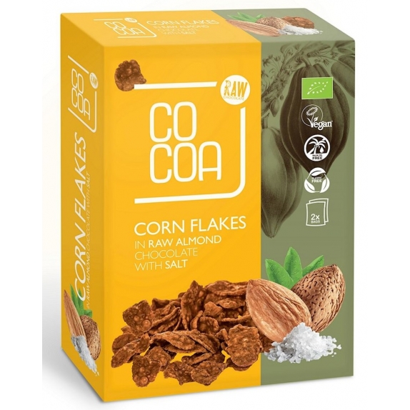 Cocoa płatki kukurydziane w czekoladzie migdałowej z solą 200 g BIO cena 20,95zł