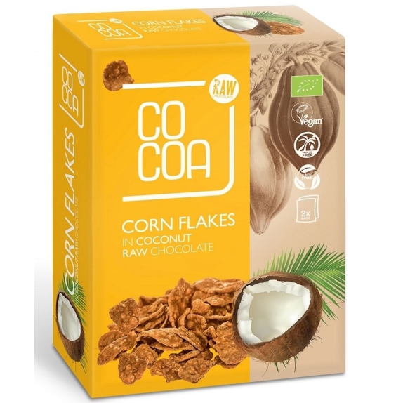 Cocoa płatki kukurydziane w czekoladzie kokosowej 200 g BIO cena 6,03$