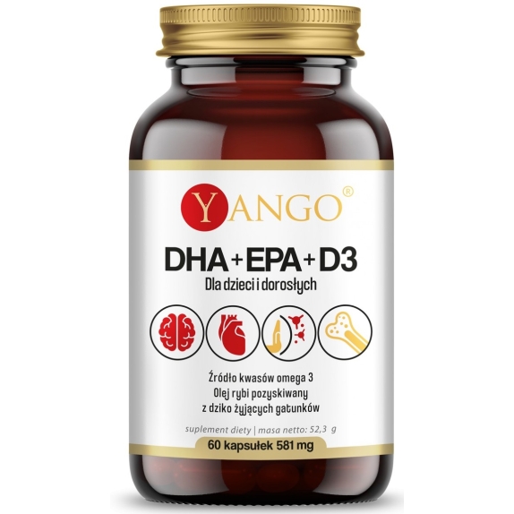 DHA+EPA+D3 60 kapsułek Yango cena 26,90zł