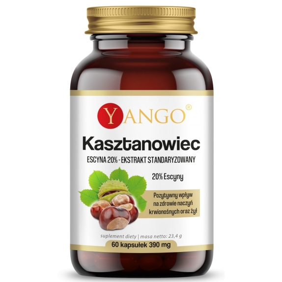 Kasztanowiec ekstrakt 20% escyny 60 kapsułek Yango cena 45,90zł