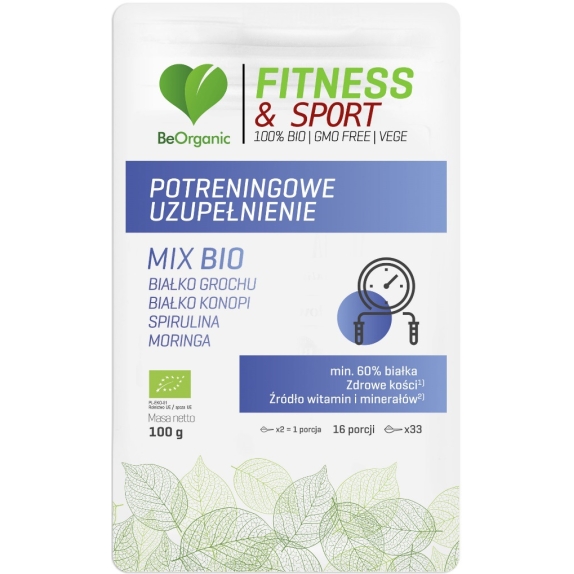 BeOrganic Fitness & Sport Potreningowe Uzupełnienie MIX Superfoods BIO w proszku 100 g Aliness cena 26,00zł