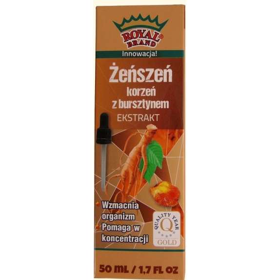 Ekstrakt z bursztynu z żeń-szeniem w kroplach BIO 50 ml Royal cena €8,14