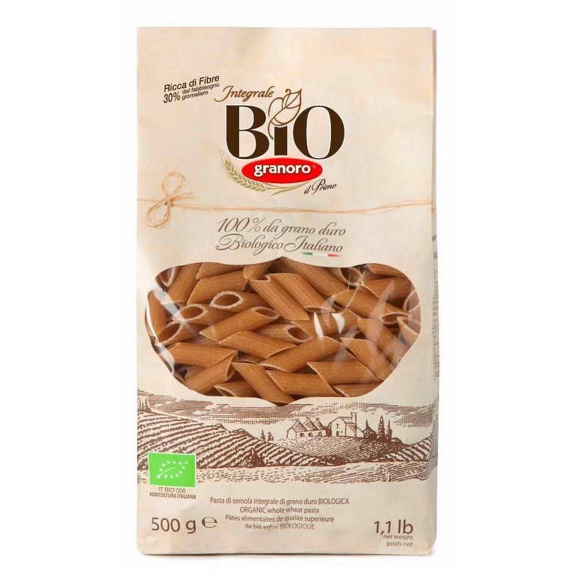 Makaron mezze penne rigate pełnoziarnisty 500 g BIO Granoro cena 5,55zł