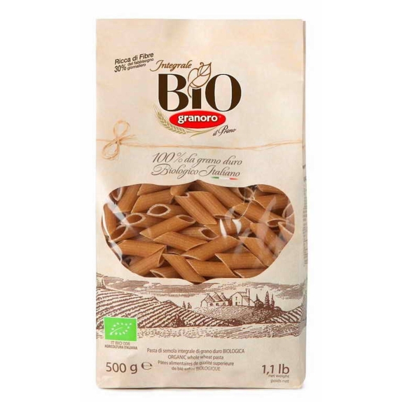 Makaron mezze penne rigate pełnoziarnisty 500 g BIO Granoro cena 6,15zł