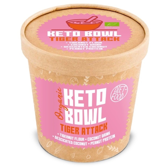 Alternatywa owsianki keto bowl - tiger attack w kubku BIO 70 g Diet Food cena 8,09zł