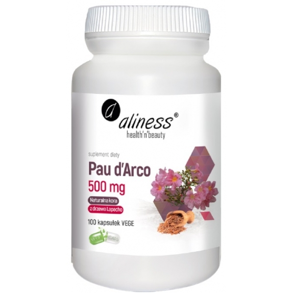 Aliness Pau d’Arco (sproszkowana kora Lapacho) 500mg 100 kapsułek cena 34,90zł