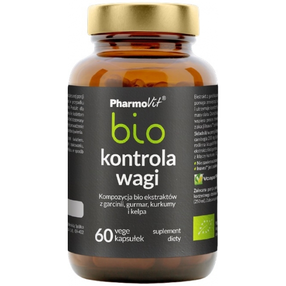 Pharmovit Bio Kontrola wagi ekstrakty garcinia, gurmar, kurkuma i kelpa 60 kapsułek Vcaps® Plus  cena 10,34$