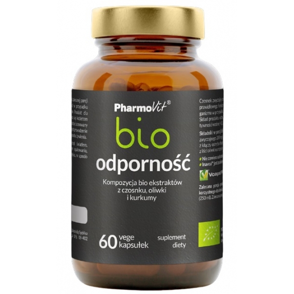 Pharmovit Bio Odporność ekstrakty z czosnku, oliwki i kurkumy 60 kapsułek Vcaps® Plus  cena €8,38