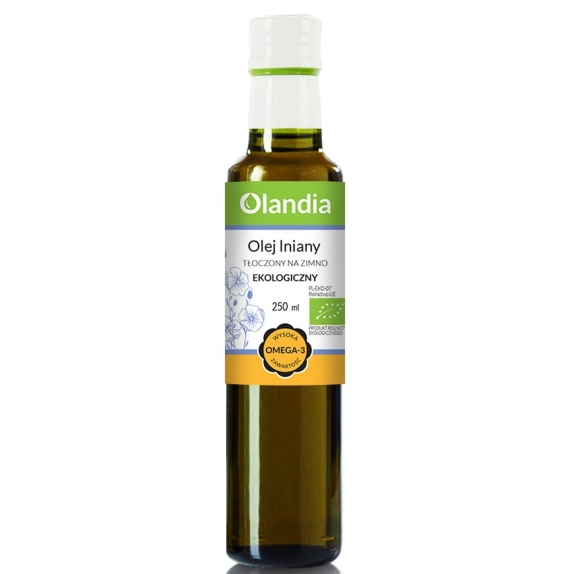 Olej lniany tłoczony na zimno 250 ml BIO Olandia cena 3,70$