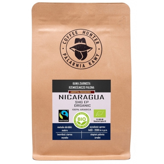 Kawa ziarnista Arabica 100% Nikaragua fair trade BIO 250 g Coffee Hunter cena 35,79zł