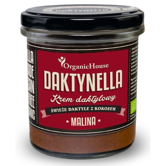 Krem kokosowo-daktylowy malina Daktynella bezglutenowy BIO 280 g Organic House cena €8,39