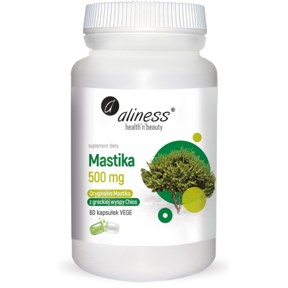 Aliness mastika sproszkowana żywica pistacia lentiscus 500 mg 60 vege kapsułek cena €13,57