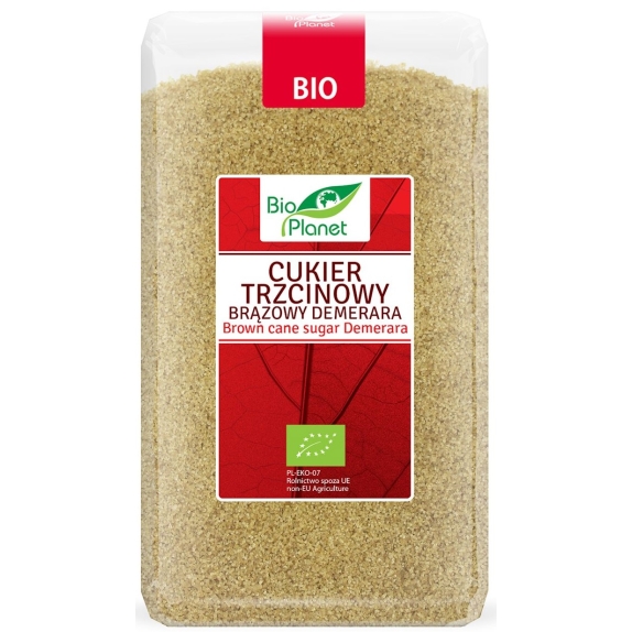 Cukier trzcinowy brązowy Demerara 1 kg BIO Bio Planet  cena 14,75zł