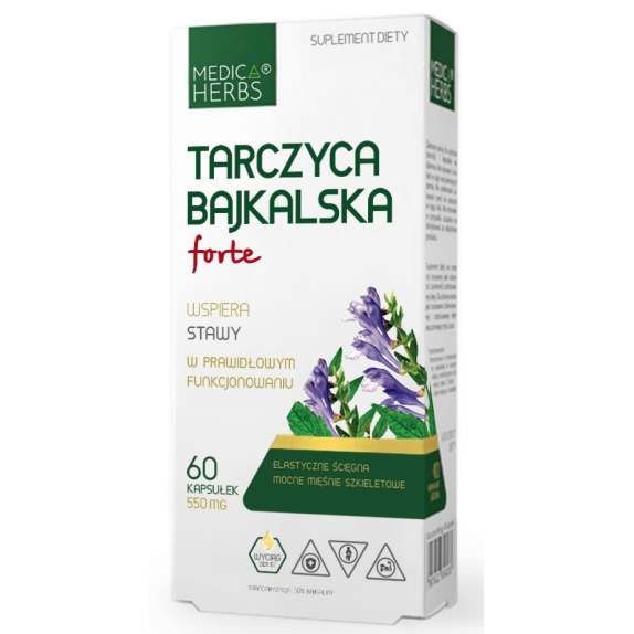 Medica Herbs tarczyca bajkalska forte 550 mg 60 kapsułek cena 25,79zł