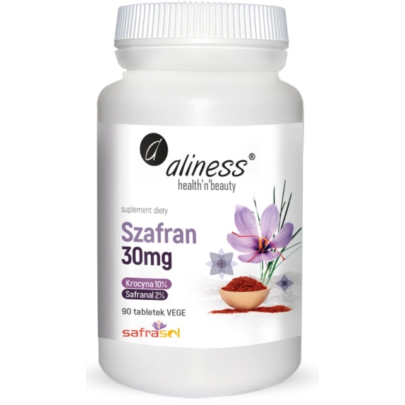 Aliness szafran safrasol 2%/10% 30 mg 90 vege tabletek cena 49,90zł