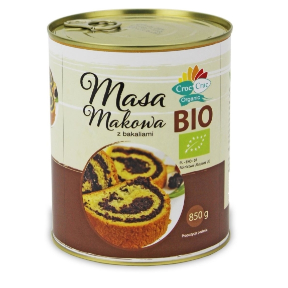 Masa makowa z bakaliami 850 g Croc-Crac BIO Bioveri  cena €6,23