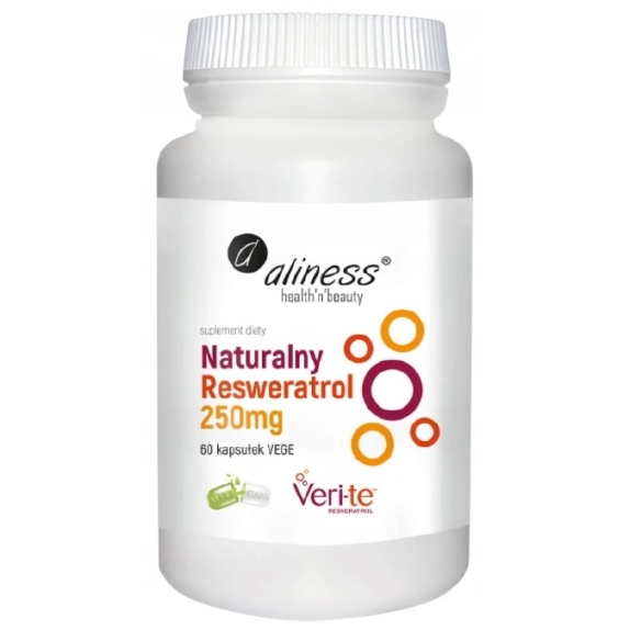 Aliness resweratrol naturalny 250 mg 60 kapsułek cena 17,52$