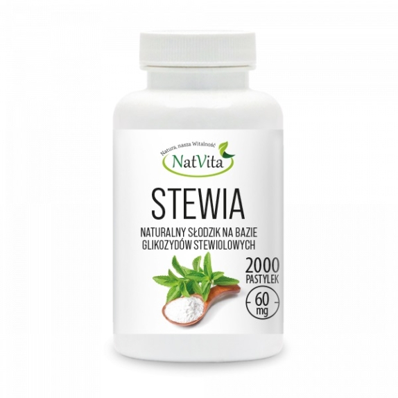 Stewia 60 mg ok. 2000 pastylek Natvita cena 20,52$