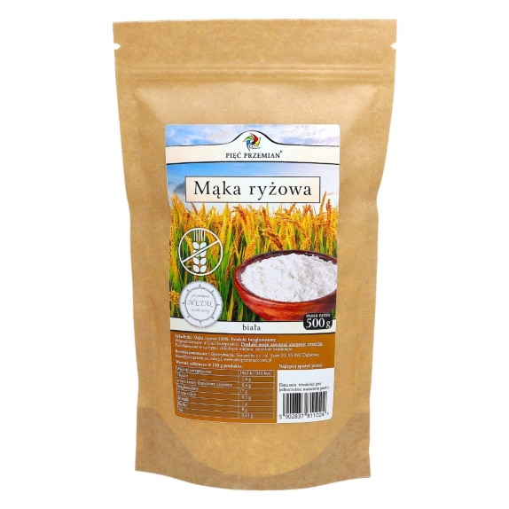 Mąka ryżowa biała bezglutenowa 500 g Pięć Przemian cena 7,39zł