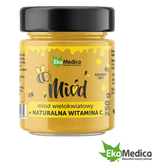 EkaMedica Miód wielokwiatowy z naturalną witaminą C 250 g  cena 5,35$