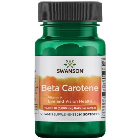 Swanson Beta Carotene Witamina A 3000 µg 250 kapsułek żelowych cena 41,90zł