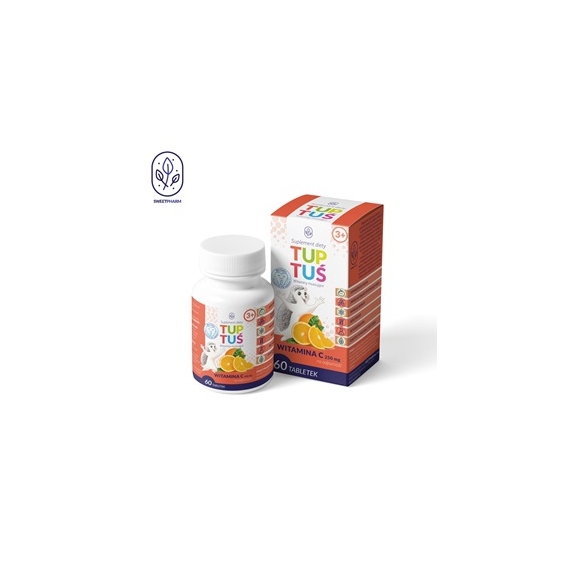 Witamina C o smaku pomarańczowym na odporność 60 tabletek musujących (500mg) TUPTUŚ  cena €4,28