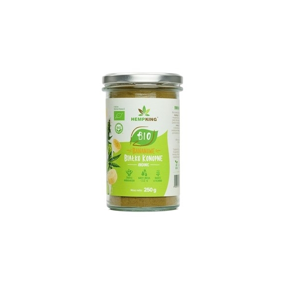 Białko konopne bananowe bezglutenowe 250 g BIO Hempking cena 10,80$
