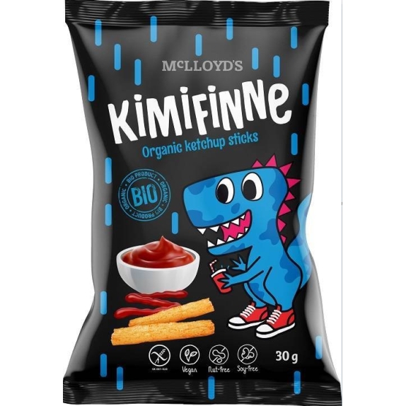 Chrupki kukurydziane bezglutenowe o smaku ketchupowym 30g BIO Kimifinne cena 3,69zł