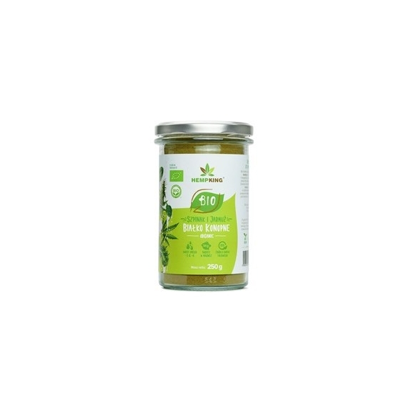 Białko konopne ze szpinakiem i jarmużem bezglutenowe 250g BIO Hempking cena 39,99zł