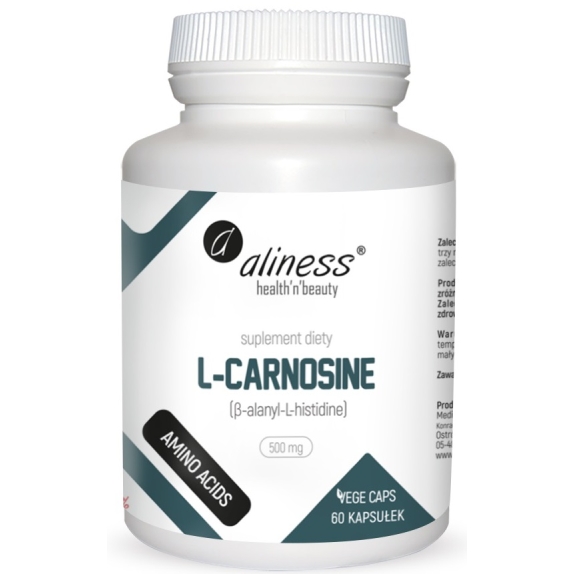 Aliness l-carnosine 500 mg 60 vege kapsułek cena 24,27$