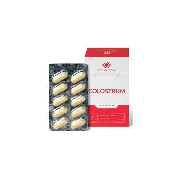 Colostrum bovinum 60 kapsułek 12g Genactiv cena 115,90zł