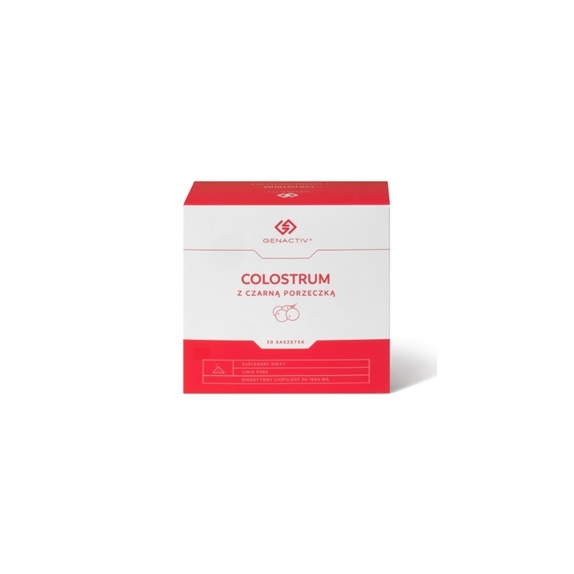 Colostrum z czarną porzeczką 30 saszetek 90g Genactiv cena 172,15zł