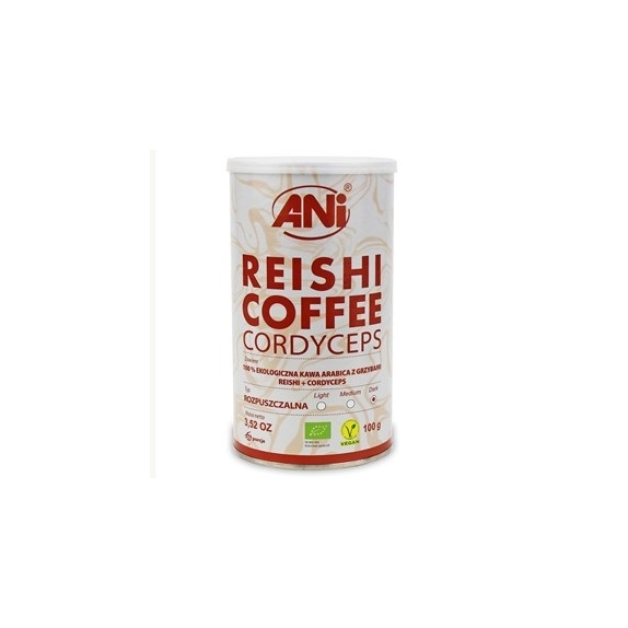Kawa rozpuszczalna arabica z grzybami reishi + cordyceps BIO 100g ANI cena 27,35zł