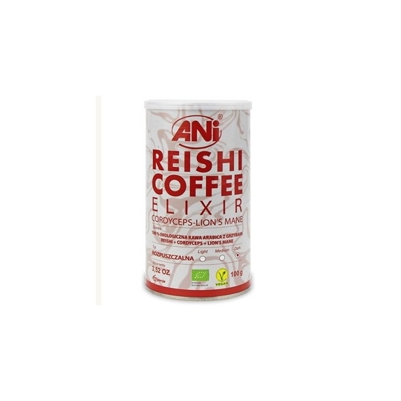 Kawa rozpuszczalna arabica z grzybami reishi + cordyceps + lion's mane BIO 100g ANI cena 39,25zł