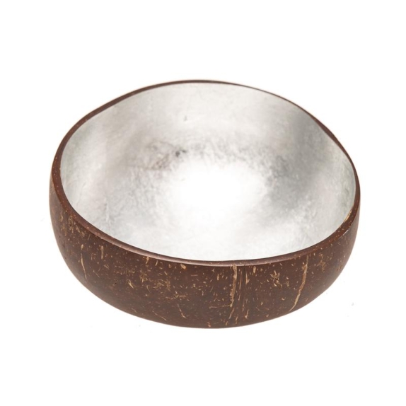 Miska dekoracyjna z łupiny kokosa srebrna 13-15 cm Chic-Mic cena 7,34$