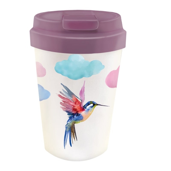 Kubek podróżny z tworzywa pla watercolor bird 420 ml Chic-Mic cena 41,95zł