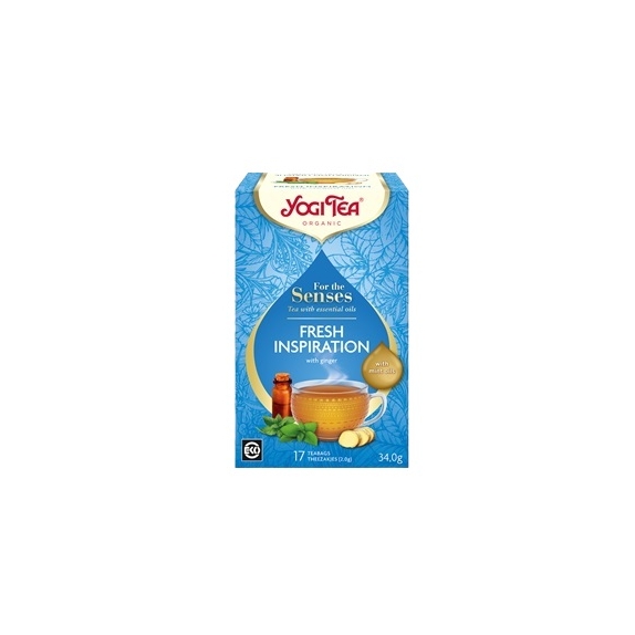 Herbata dla zmysłów inspirująca świeżość z olejkiem mięty 17 saszetek Yogi Tea PROMOCJA! cena 14,00zł
