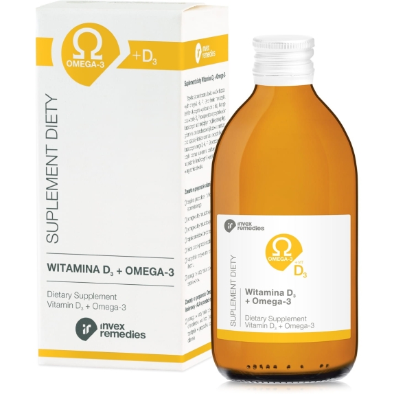 Invex Remedies Witamina D3 + omega-3 300ml cena 113,00zł
