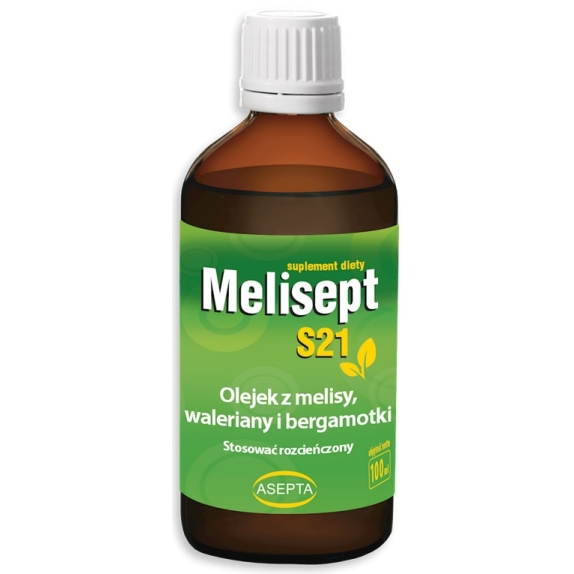 Melisept S21 (olejek z melisy, waleriany i bergamotki) krople 100ml Asepta cena 92,00zł