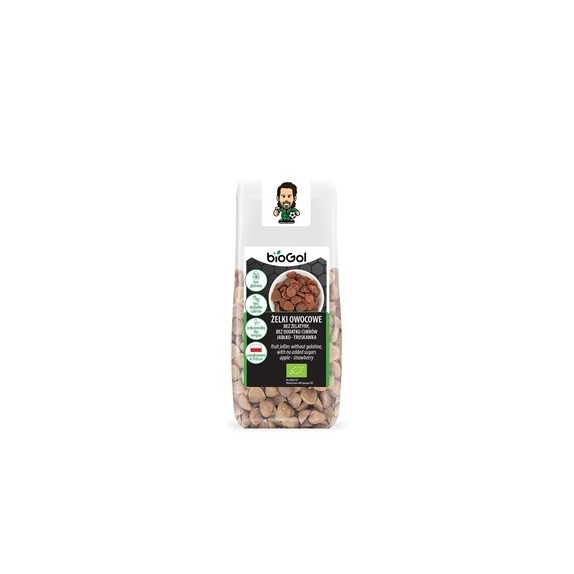 Żelki bez żelatyny, bez cukrów jabłko-truskawka bezglutenowe BIO 90g BioGol cena 8,55zł