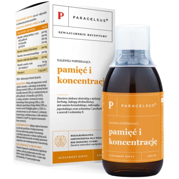 Aura Herbals paracelsus pamięć i koncentracja nalewka 200 ml cena €6,41