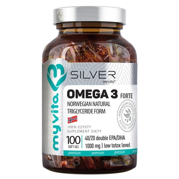 MyVita silver pure 100% omega 3 forte 100 kapsułek cena 81,99zł