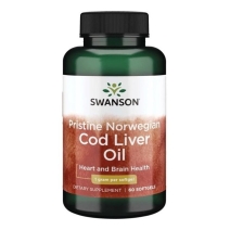 Swanson pristine norwegian cod liver oil olej z wątroby dorsza 60 kapsułek