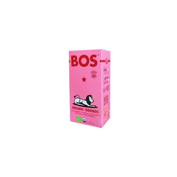Herbatka rooibos o smaku truskawkowo - waniliowym BIO 20 saszetek BOS cena 6,18zł