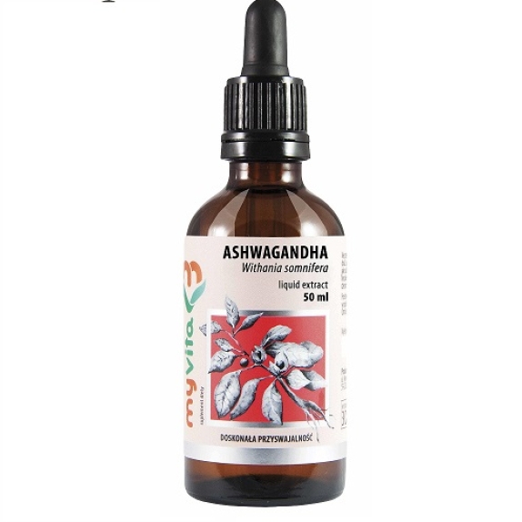 MyVita ashwagandha liquid extract krople 50 ml  cena 9,10$