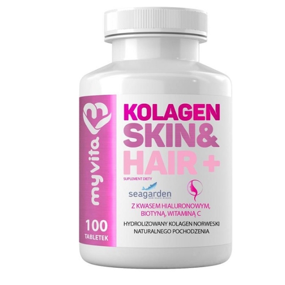 MyVita kolagen skin&hair+ 100 tabletek cena 10,69$