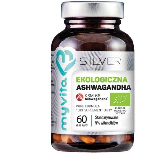 MyVita silver pure 100% ashwagandha KSM-66 60 kapsułek BIO cena €9,51