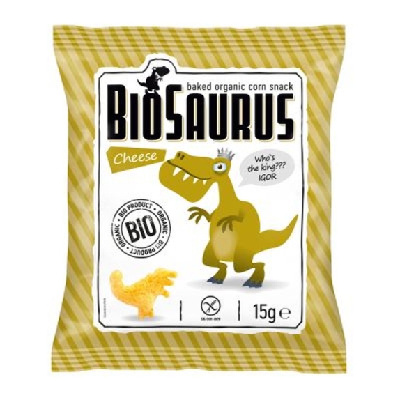 Chrupki kukurydziane serowe bezglutenowe BioSaurus 15g BIO McLloyd's cena 2,35zł