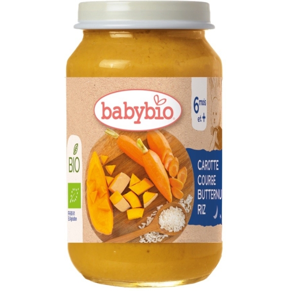 Danie na dobranoc ryż z marchewką i dynią piżmową od 6 miesiąca bezglutenowe 200g BIO Babybio cena 7,99zł