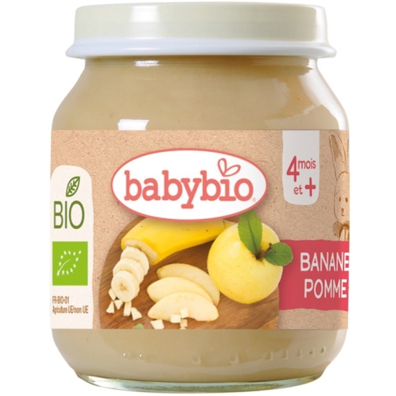 Deser banan-jabłko od 4 miesiąca bezglutenowy 130 g Babybio cena 5,76zł